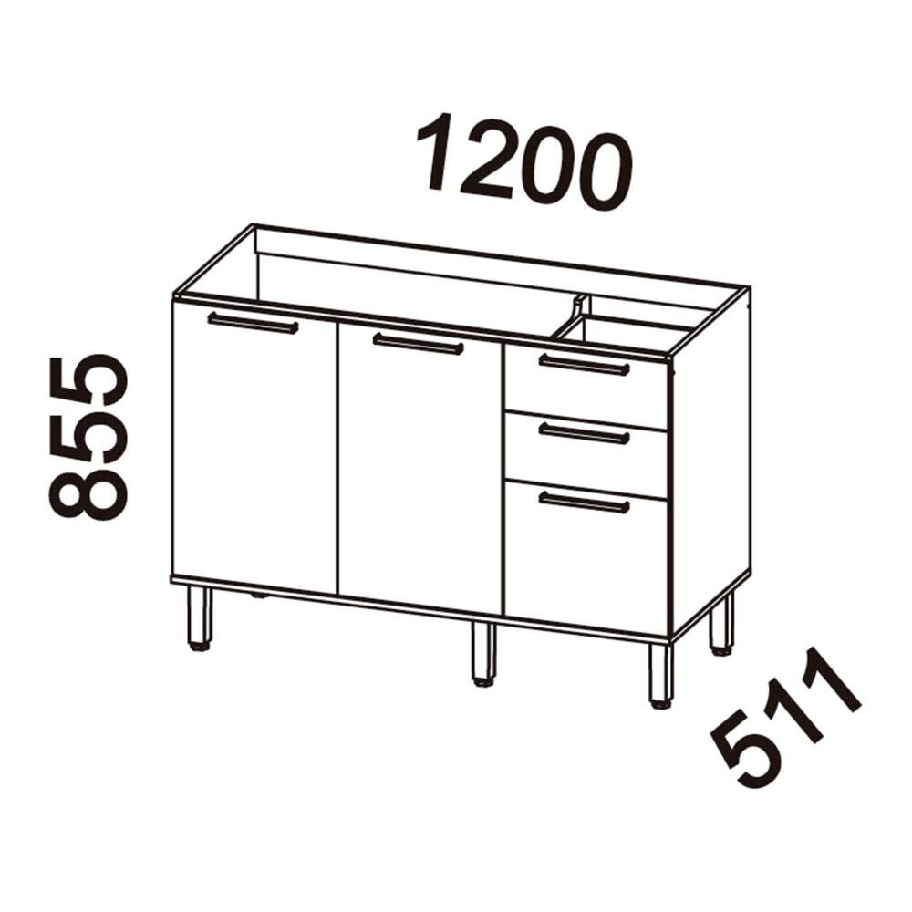 Mueble De Cocina Roca Base De Cocina Casta&ntilde;a Modular / 2 Puertas / 3 Cajones image number 1.0