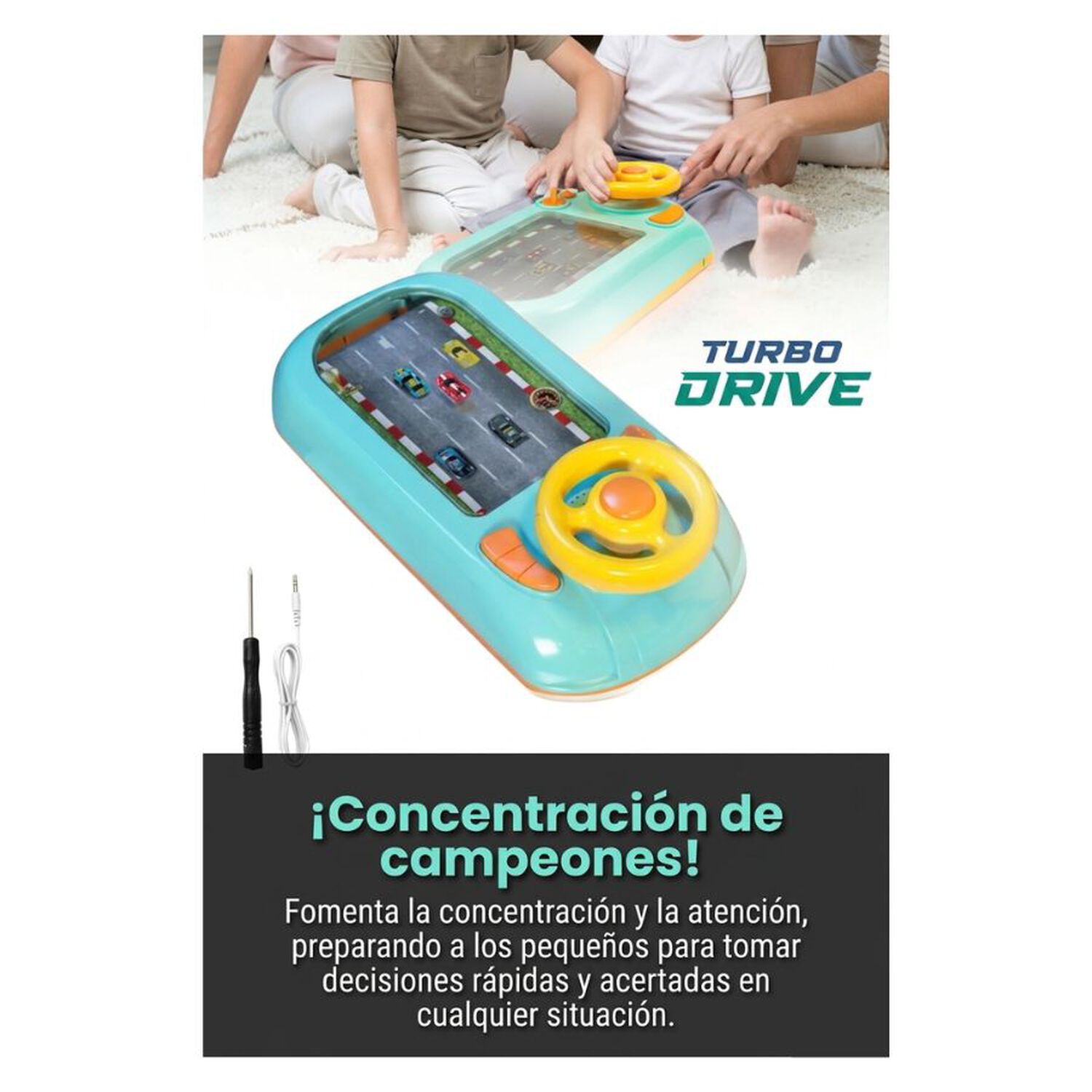 Volante Interactivo Juguete Simulador Carreras Auto Ni&ntilde;o image number 3.0