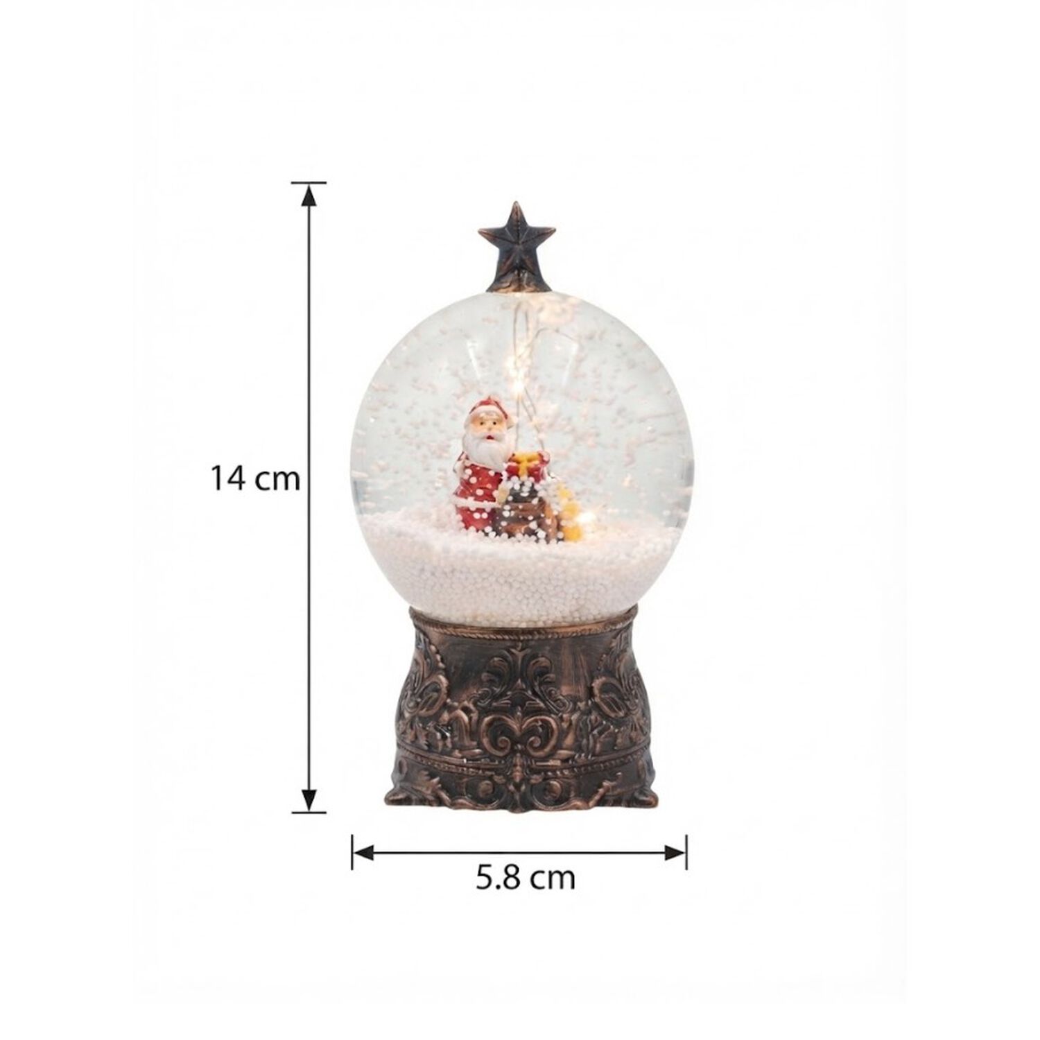 Globo De Nieve Navide&ntilde;o Musical Con Luz Led Temporizador 6h Y Purpurina image number 4.0