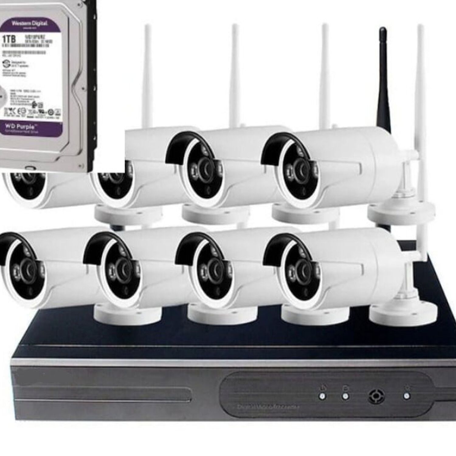 Kit 8 Camara De Seguridad 2 Mp Inalambricas Fhd Con Disco Duro 1 Terabyte image number 1.0
