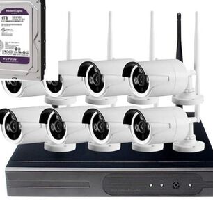 Kit 8 Camara De Seguridad 2 Mp Inalambricas Fhd Con Disco Duro 1 Terabyte