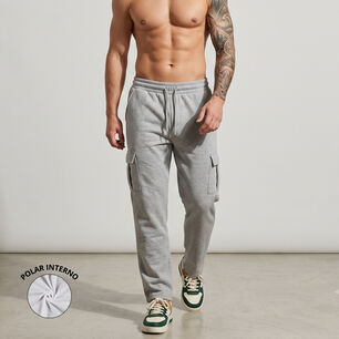 Pantalon Buzo Cargo Forro Polar Hombre