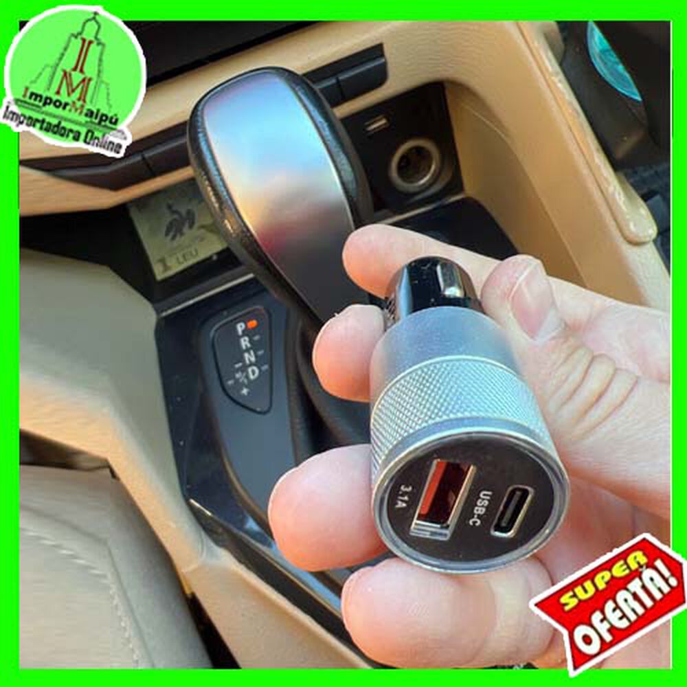 Cargador De Celular Auto Tipo C Carga Rapida Metal 3.1 Amp Y Usb 60w image number 3.0