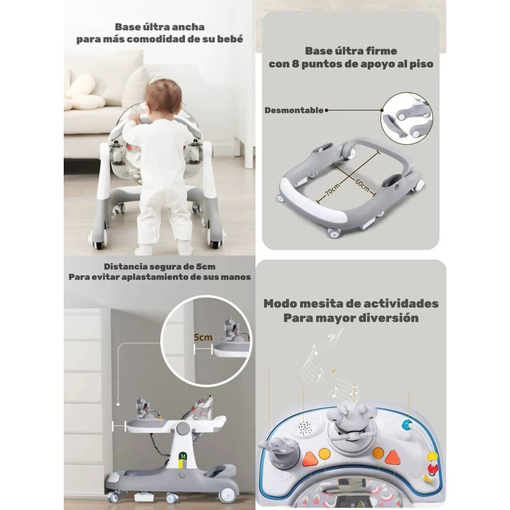 Andador Caminador 5 En 1 Con Apoya Pies Lubabycas Rojo image number 5.0