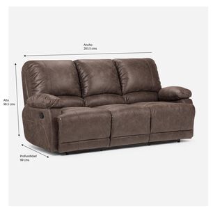 Sof&aacute; Rosen Bucarest Caf&eacute; Reclinable / 3 Cuerpos