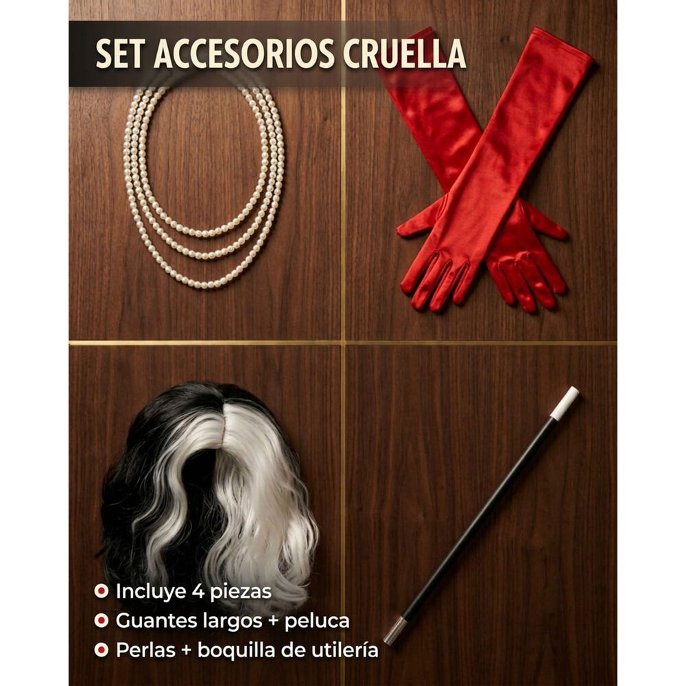 Accesorios Cosplay Cruella De Vil Disfraz Pel&iacute;cula Disney image number 1.0