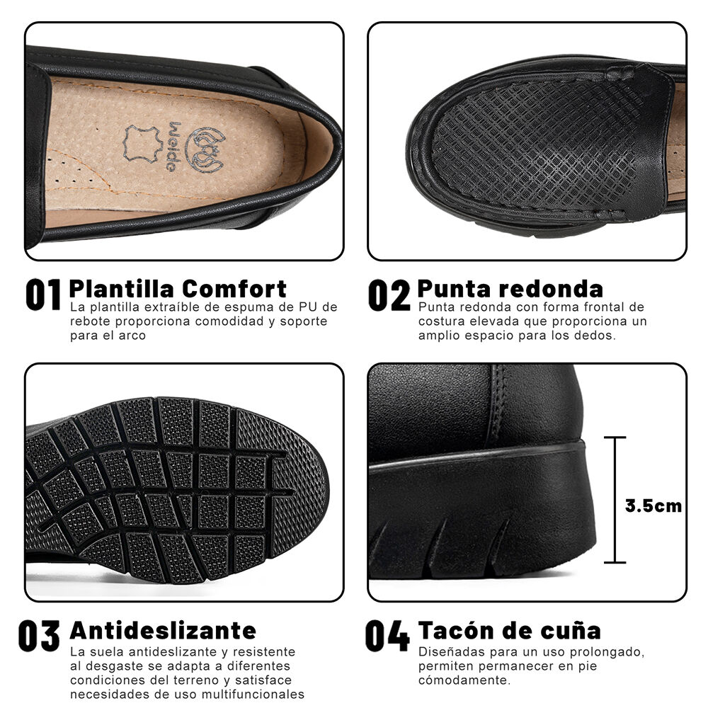 Mocasin Casual Mujer Clasico Comodo Eco Cuero Weide Jml12 image number 8.0