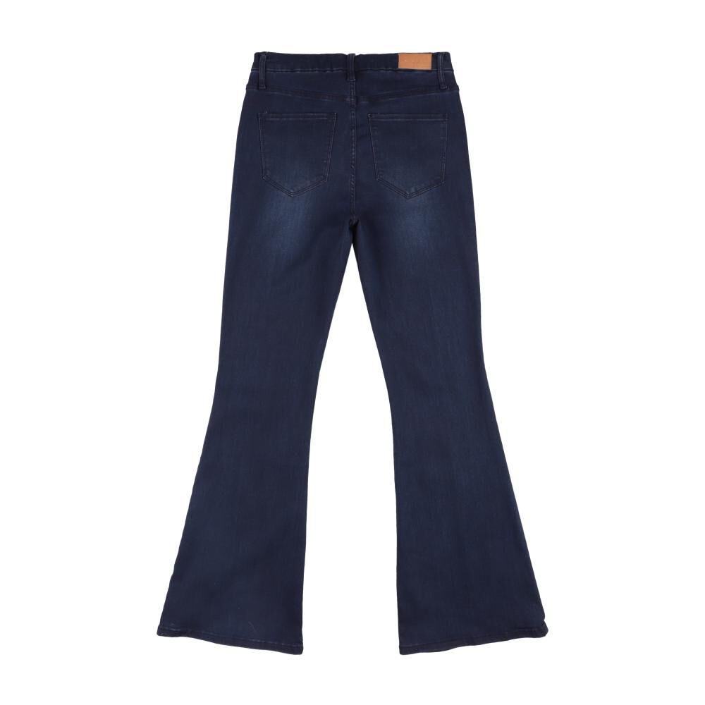 Jeans Abotonado Con Línea Frontal Tiro Alto Flare Mujer Kimera image number 1.0