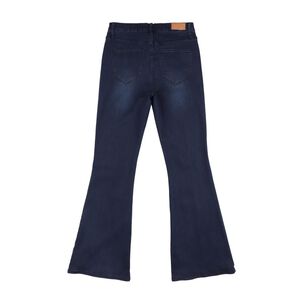 Jeans Abotonado Con Línea Frontal Tiro Alto Flare Mujer Kimera