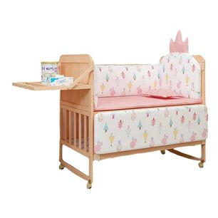 Cuna Colecho Madera Packplay Mudador Etapas Rosada Lubabycas