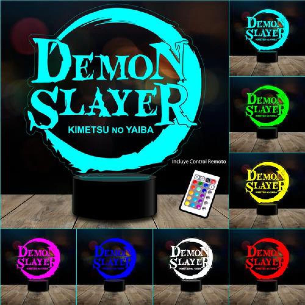 Lampara 3d Demon Slayer Anime 16 Colores C/ Remoto image number 1.0