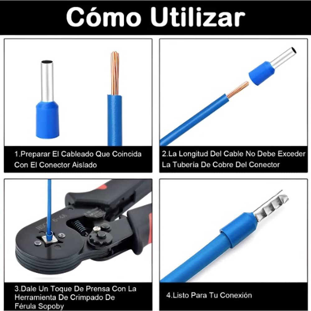 Alicate Aprieta Terminal Crimping Ferrule + 1200 Pcs image number 5.0
