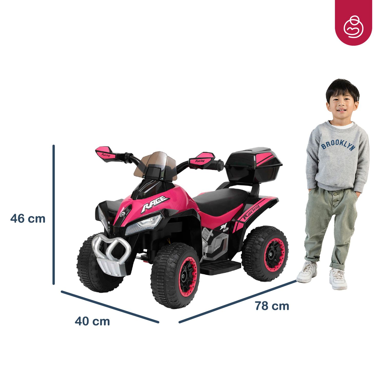 Cuatrimoto A Bater&iacute;a Quad Lx Rosa Bebesit image number 7.0