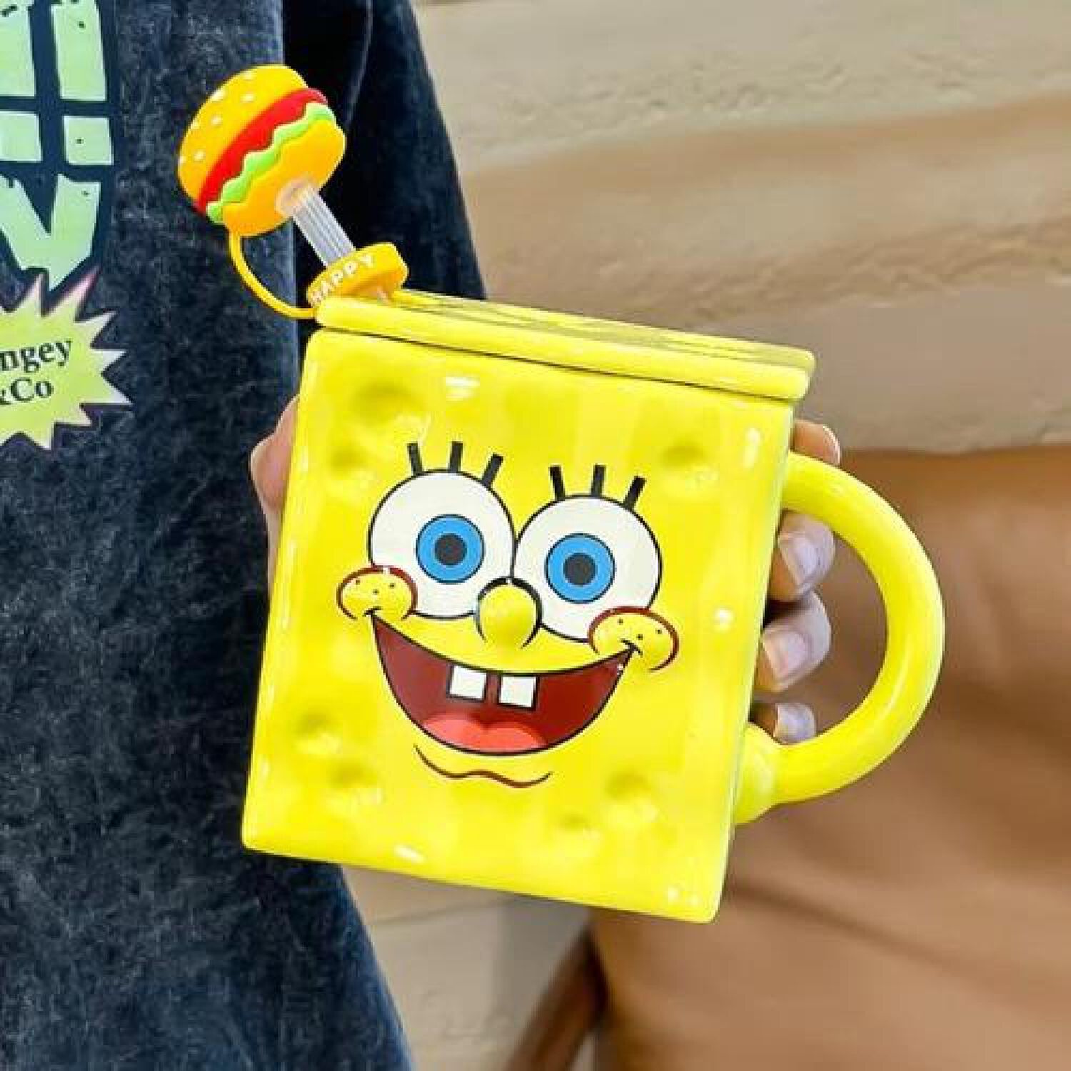 Taz&oacute;n 3d Cer&aacute;mica Bob Esponja Pantalones Cuadrados image number 2.0