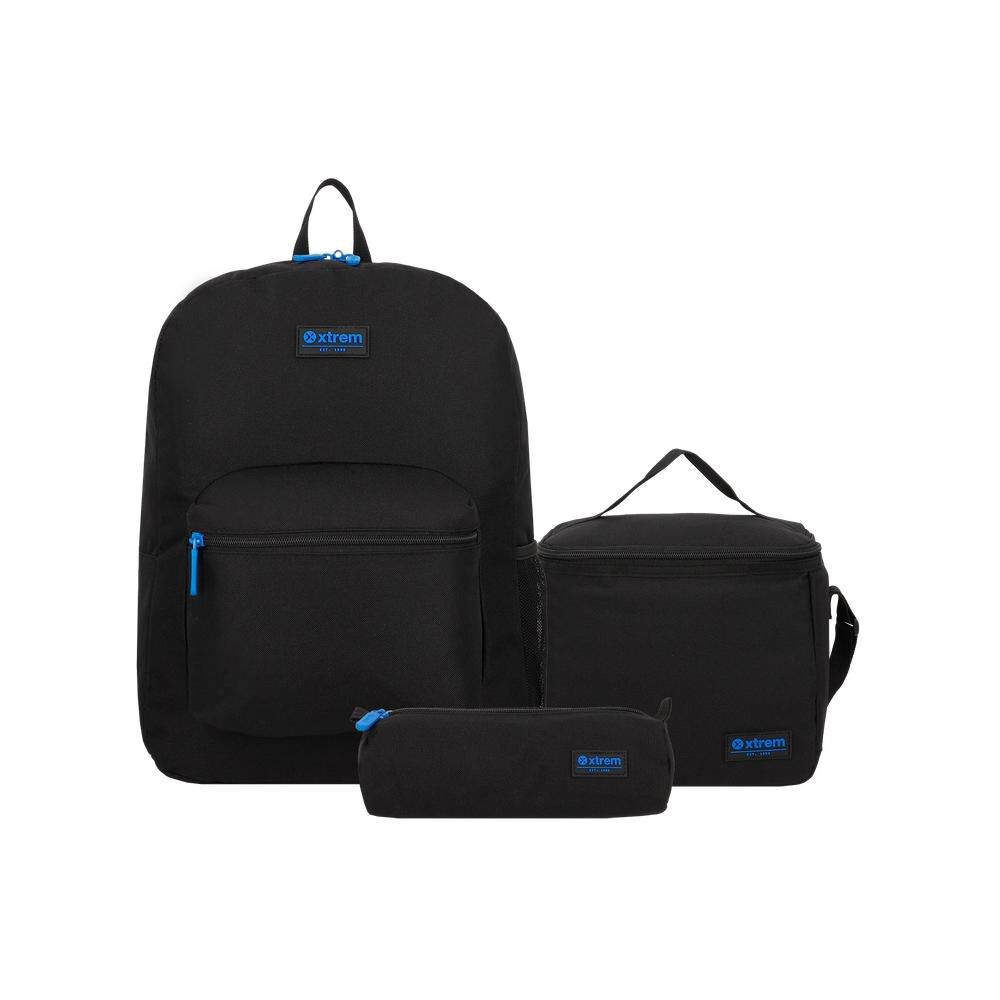 Triple Pack 6xt Mochila Ni&ntilde;o Xtrem Negro/azul image number 0.0