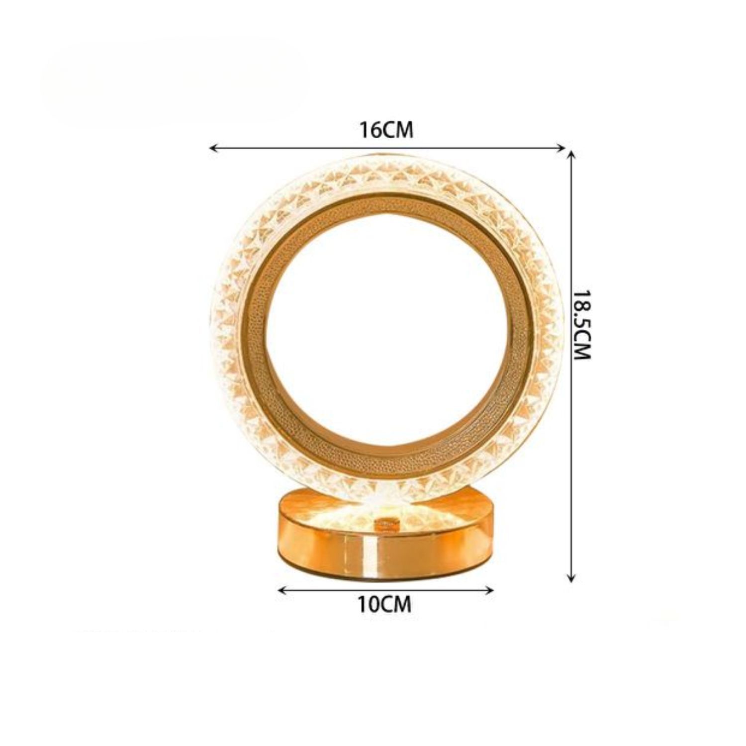 Lampara De Mesa Moderna Inal&aacute;mbrica Usb Circulo Dorado image number 2.0