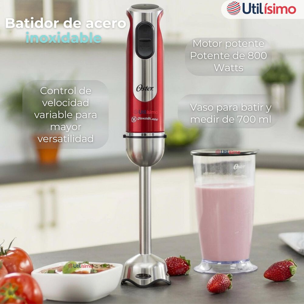 Batidora De Inmersi&oacute;n Oster Roja Con Organizador Y Accesorios image number 5.0
