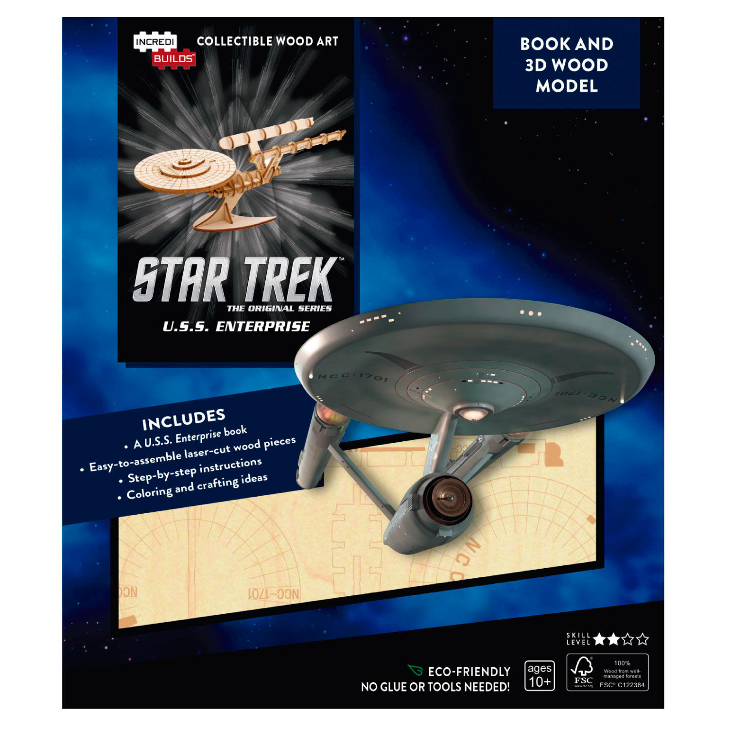 Star Trek: Enterprise, Libro Y Modelo Armable En Madera image number 0.0