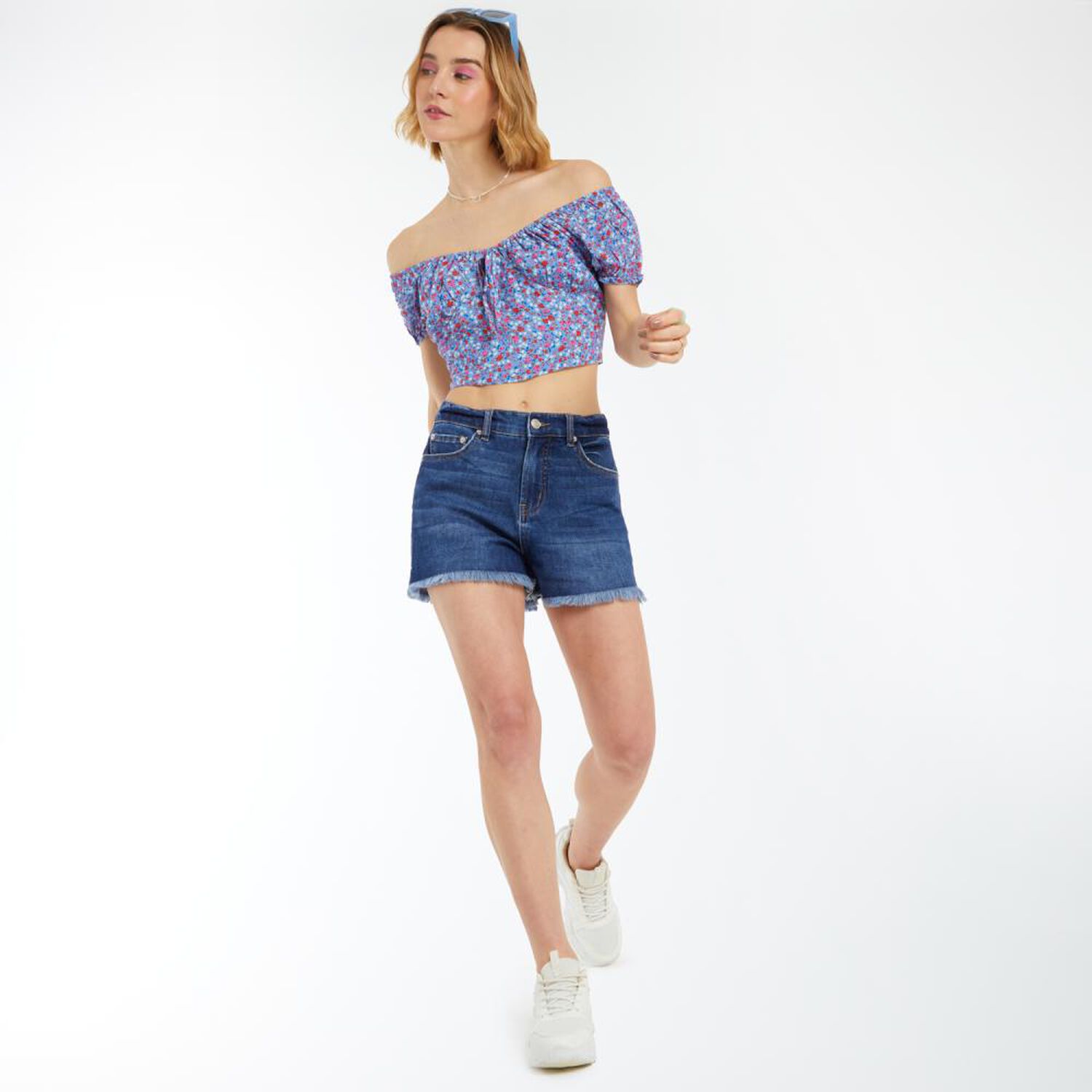 Blusa Cors&eacute; Manga Corta Cuello Cuadrado Mujer Freedom image number 1.0