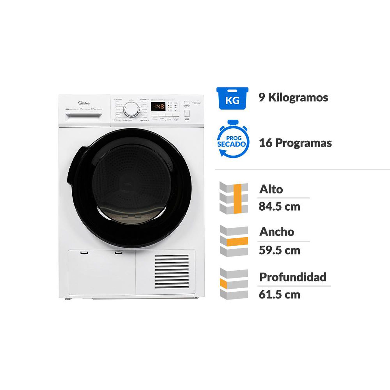 Secadora Midea MSC-90B08E / 9 Kg image number 1.0