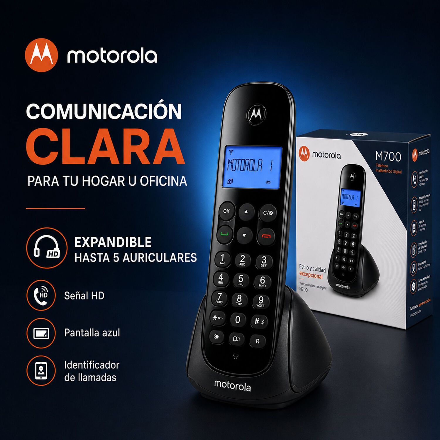 Telefono Inalambrico Motorola M700 Se&ntilde;al Hd Profesional image number 7.0
