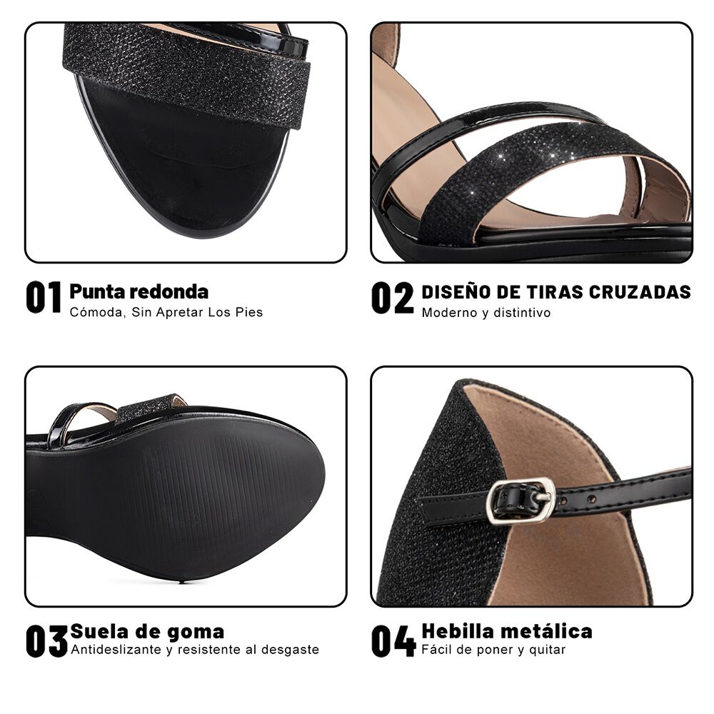 Sandalia Taco Negro Fiesta Qiu285 Weide image number 7.0