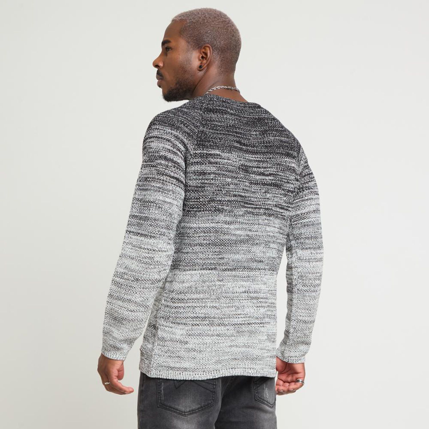Sweater Degrade Slim Manga Larga Cuello Redondo Hombre Rolly Go image number 3.0