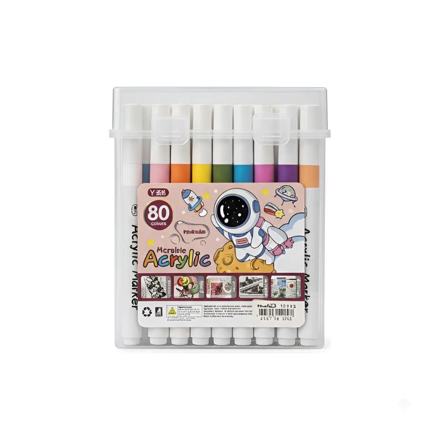 Marcadores Acr&iacute;licos 80 Colores L&aacute;pices Pintura Dise&ntilde;o image number 0.0