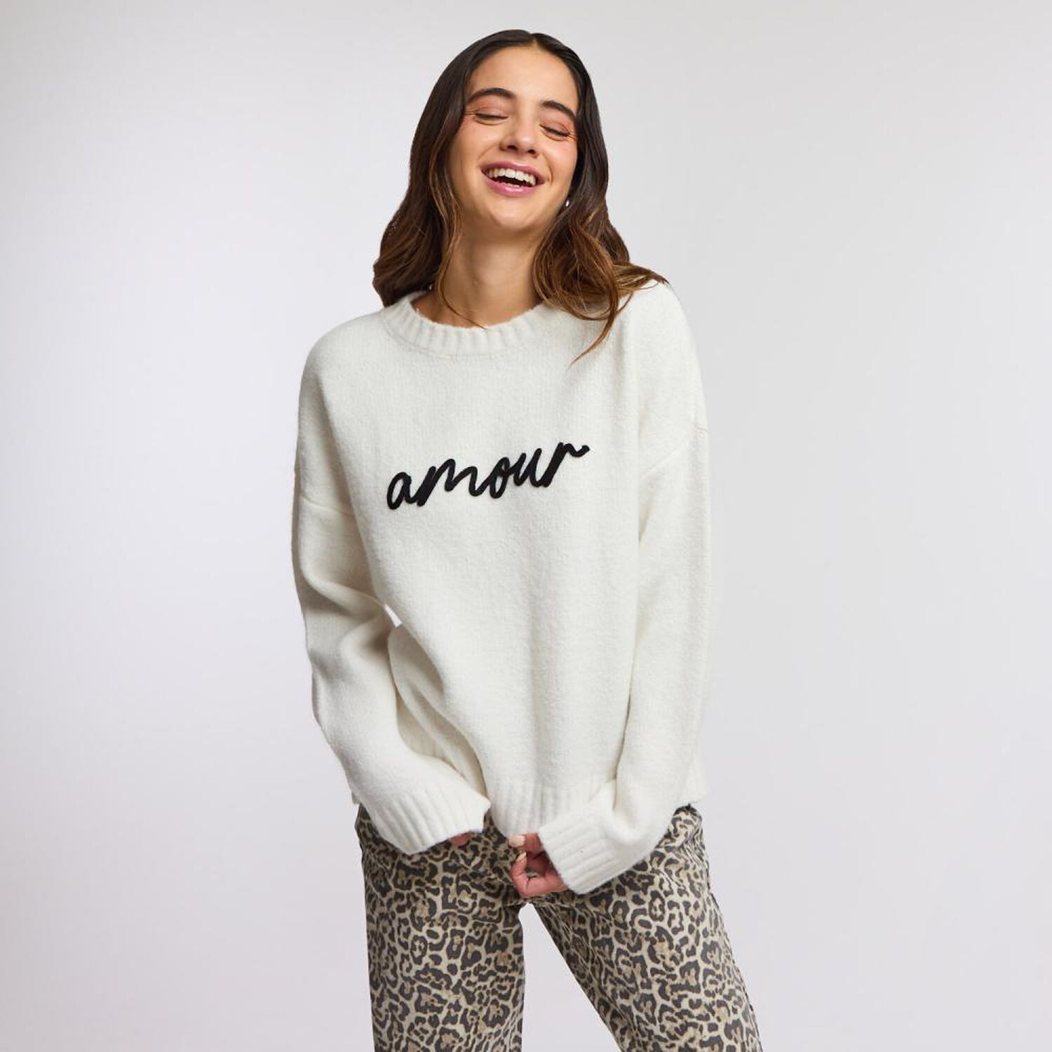 Sweater Aplicaci&oacute;n En Centro Manga Larga Cuello Redondo Mujer Freedom image number 0.0