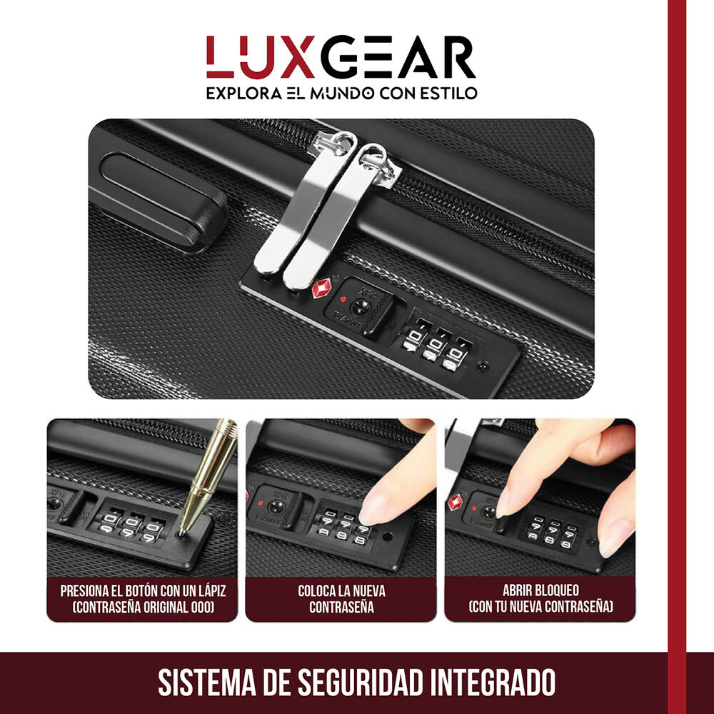 Maletas 10 15 23kg Luxgear Set X3 Maletas Viaje Antigolpes image number 6.0
