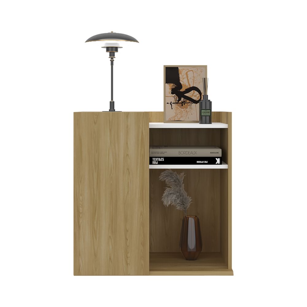 Velador Con 1 Puerta Fm 65x65x40 Cm Caf&eacute; Claro image number 3.0