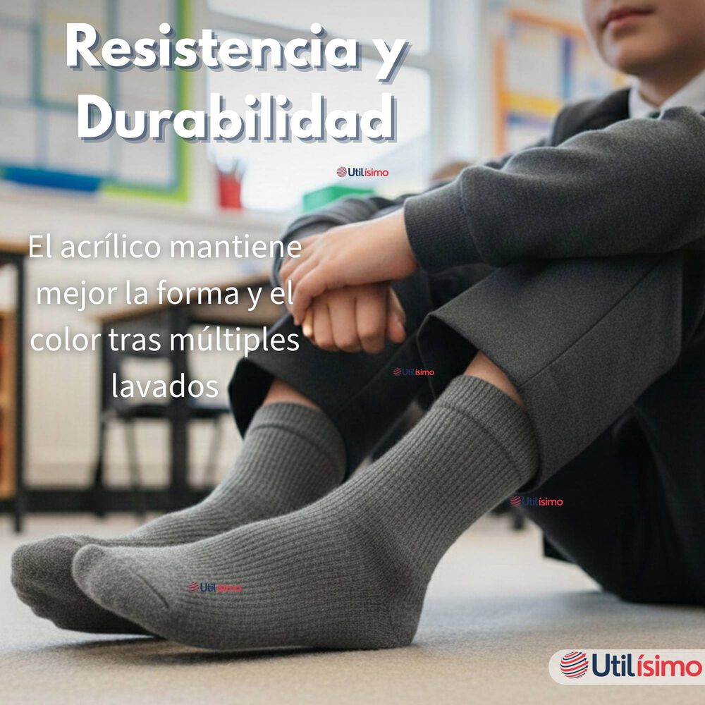 Pack 3 Calcet&iacute;nes Escolares Corto Acrilico Gris Ni&ntilde;o Y Ni&ntilde;a image number 7.0