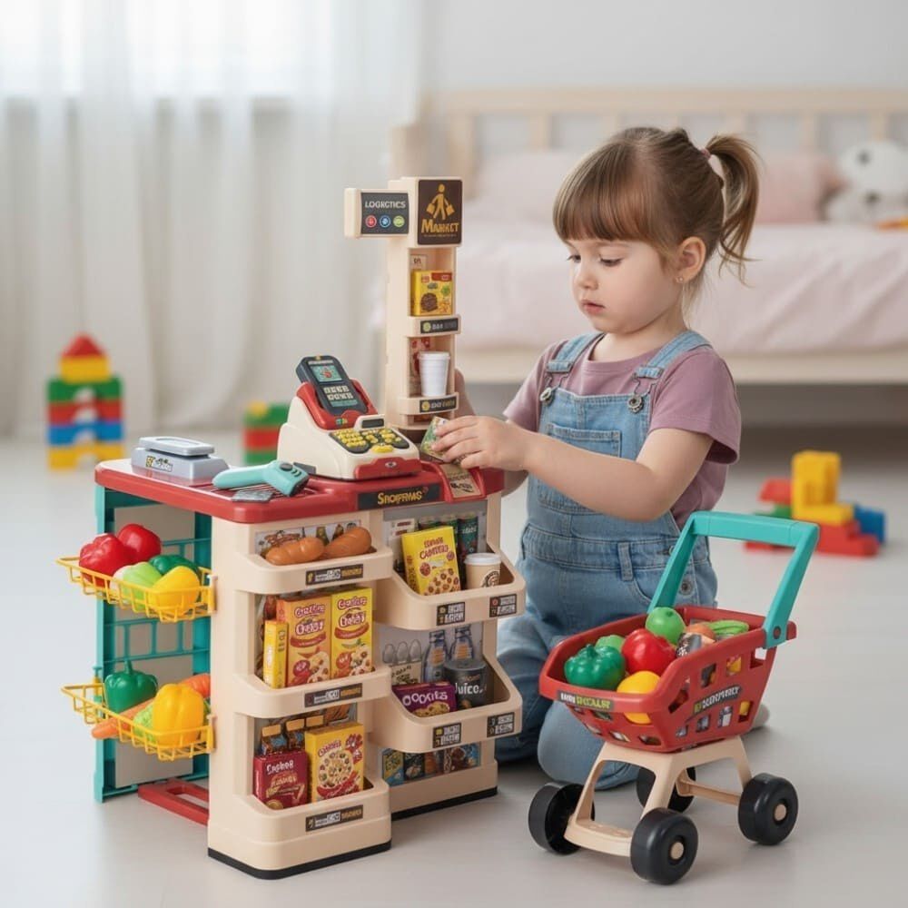 Juguete Supermercado Con Carrito Premium Grande Para Ni&ntilde;os image number 0.0