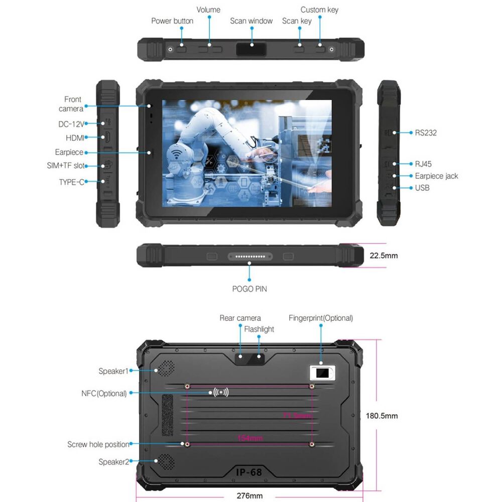 Cenava W10n Tablet Industrial Con Windows 11 Pro, Ip68 Y Puertos Profesionales image number 8.0