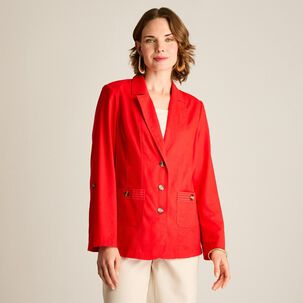 Blazer Bolsillos Parche Cuello Solapa Mujer Lorenzo Di Pontti
