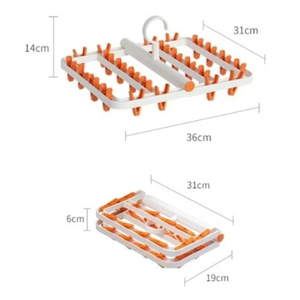 Pinzas Colgador Calcet&iacute;n Ropa Interior 24 Clips Plegable image number 1.0