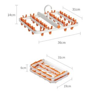 Pinzas Colgador Calcet&iacute;n Ropa Interior 24 Clips Plegable