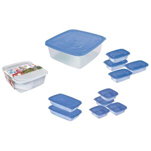 Set De Contenedores San Bernardo Sb033 / 11 Piezas / 1 Contenedor Cuadrado De 4 L - 2 Contenedores Rectangular De 1.2 L - 4 Contenedores Rectangular De 240 Ml - 4 Contenedores Cuadrados De 240 Ml