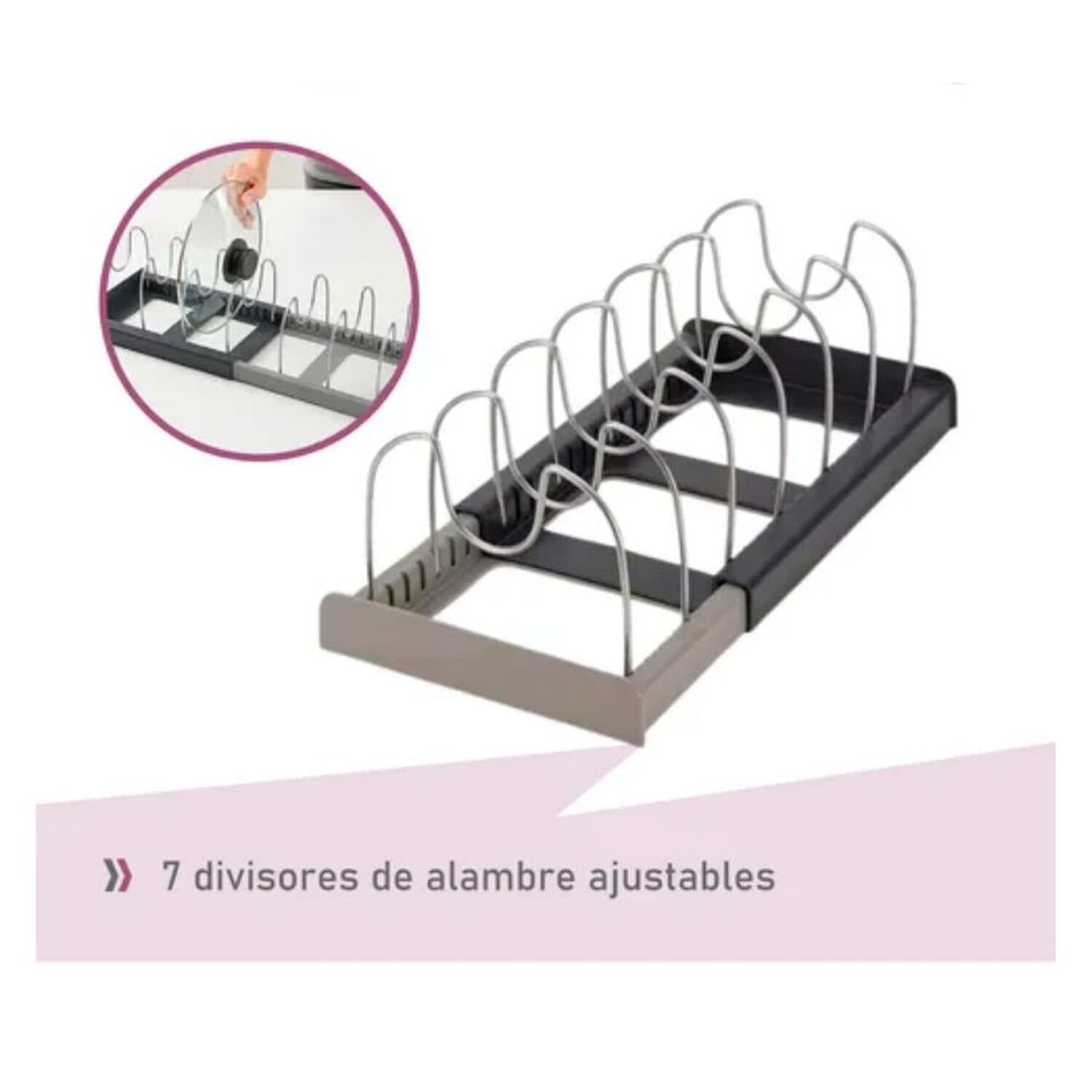 Rack Organizador Tapas Ollas Expandible Cocina Menaje Sart&eacute;n image number 3.0