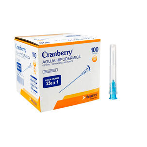 Aguja Hipodermica 23g X 1 - Caja 100 Unds Cranberry