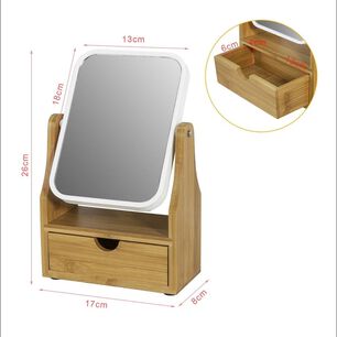 Espejo De Maquillaje Rotacion 360 Espejo De Mesa Con Cajon