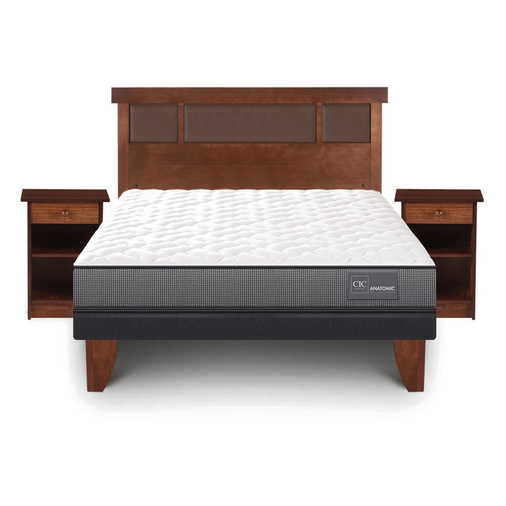 Cama Europea Cic Anatomic / 2 Plazas / Base Normal + Set De Maderas image number 0.0