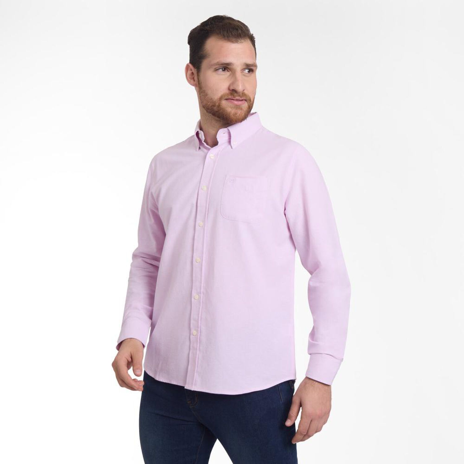Camisa Lisa Regular Manga Larga Hombre Peroe image number 2.0