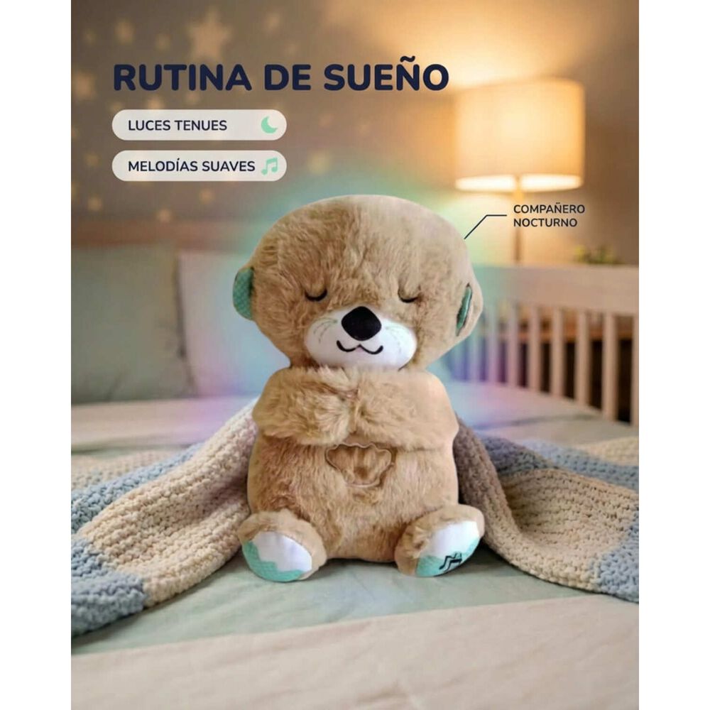Peluche Nutria Respiraci&oacute;n Relajante Musical Con Luces Bebe image number 36.0