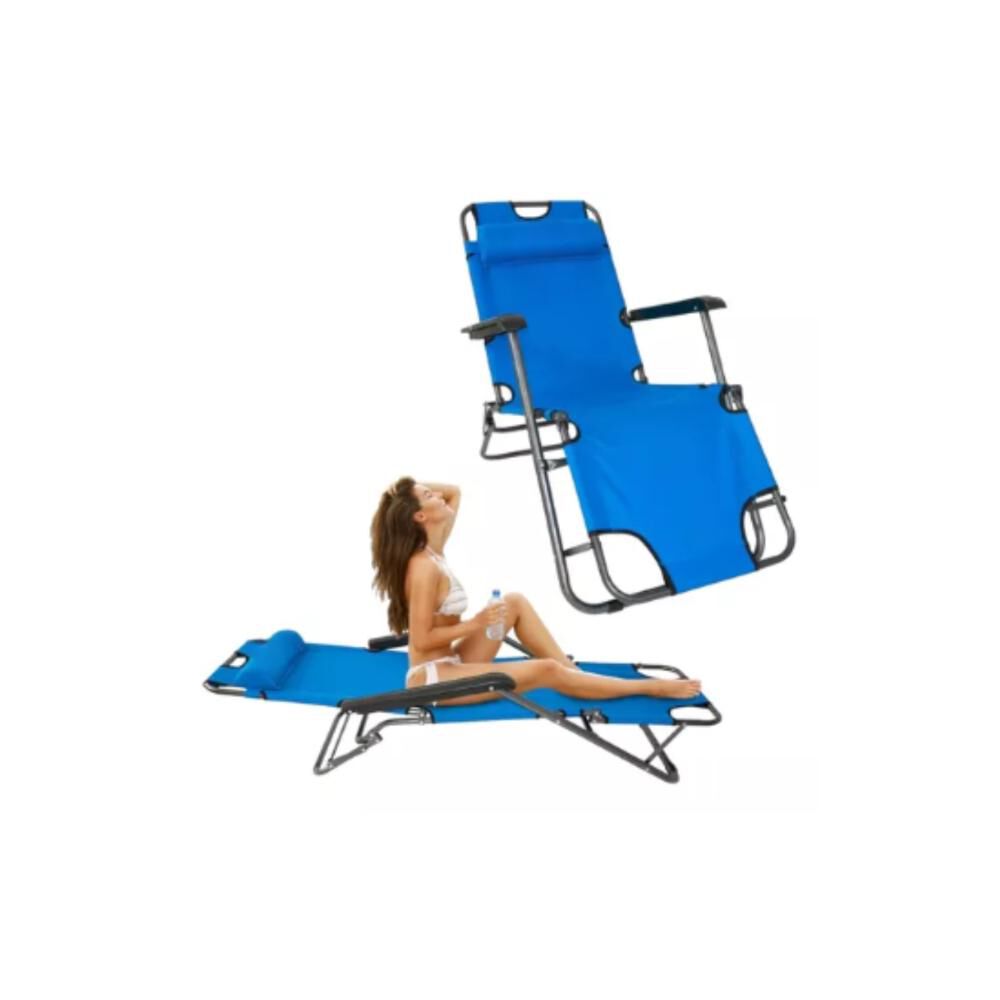 Silla De Camping Plegable Cama Reclinable Reposera Port&aacute;til image number 25.0