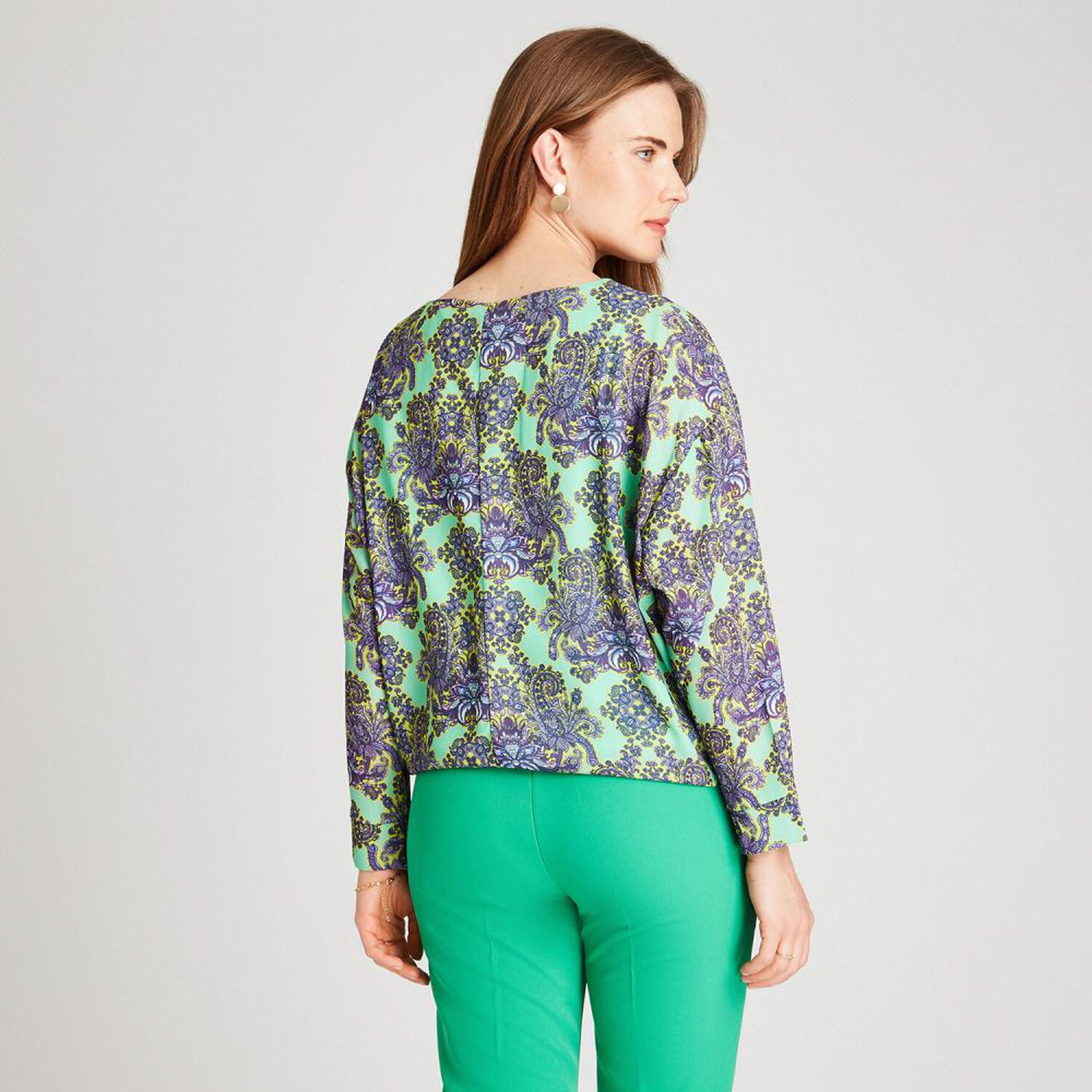 Blusa Regular Manga Larga Cuello Redondo Mujer Lorenzo Di Pontti image number 2.0