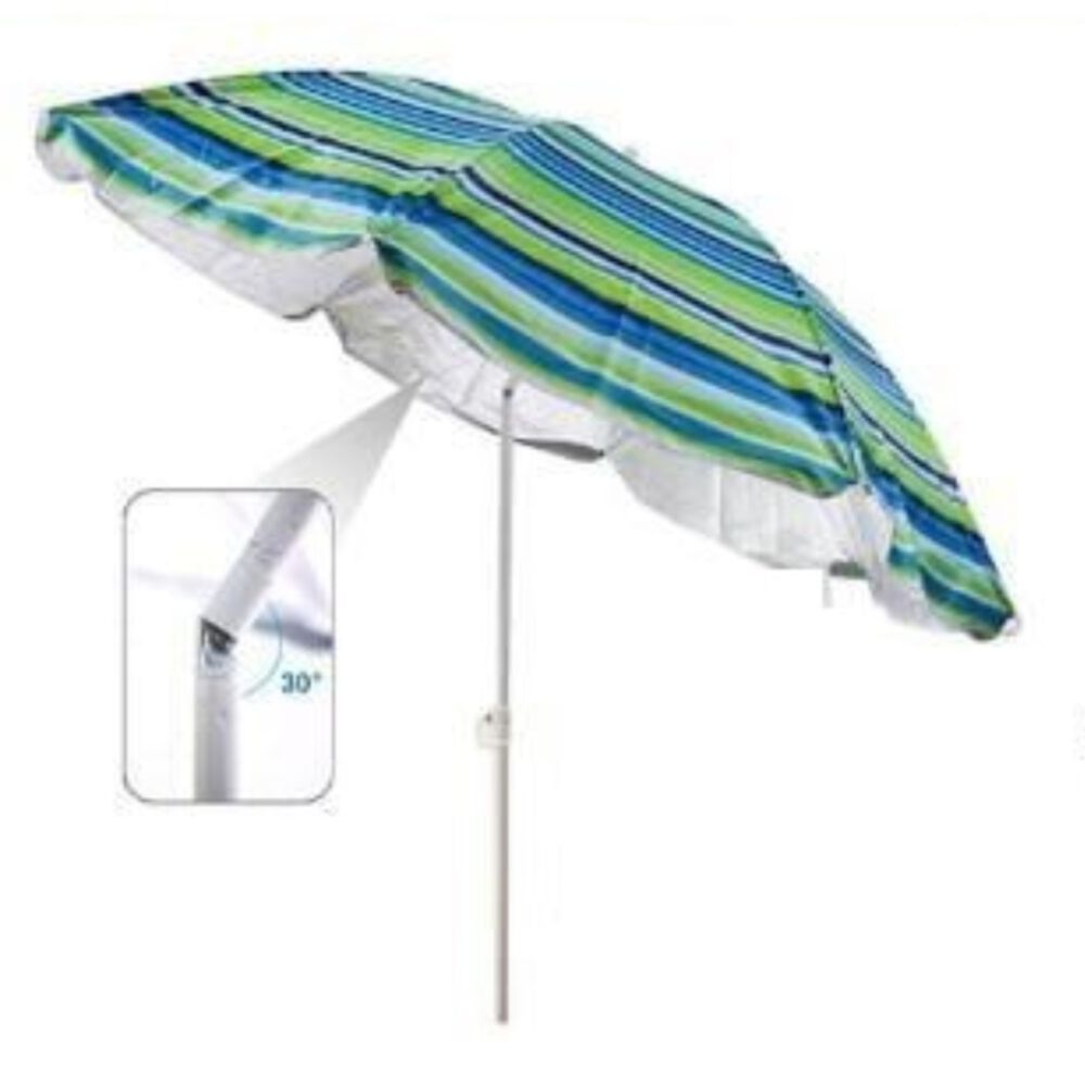 Sombrilla Reclinable 2 Mts Diametro Playa Camping Diseño Rayas Colores Varios image number 0.0