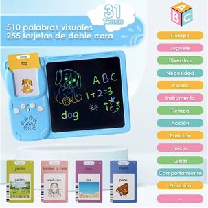 Tablero Did&aacute;ctico Con 255 Tarjetas Espa&ntilde;ol-ingl&eacute;s Para Ni&ntilde;os