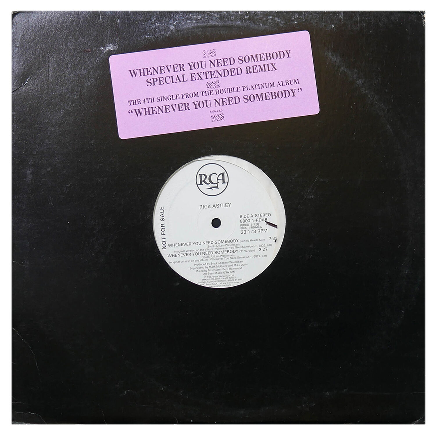 Rick Astley - Whenever You Need Somebody | 12" Maxi Single Usado image number 0.0