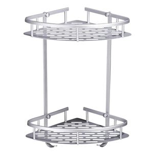 Organizador Ducha Estante Esquinero 2 Niveles Plateado